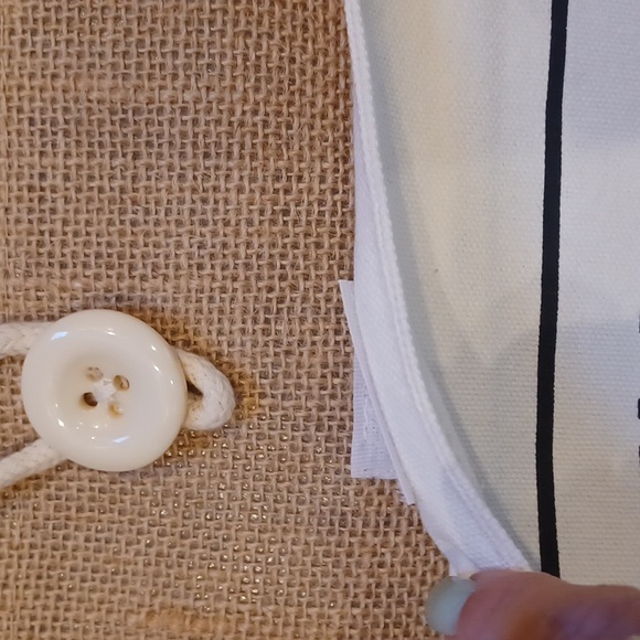 "Hello Weekend" Natural Burlap Tote Bag - Picture 2 of 7